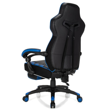 Adjustable Gaming Chair with Footrest for Home Office, Blue Gaming Chairs   at Gallery Canada