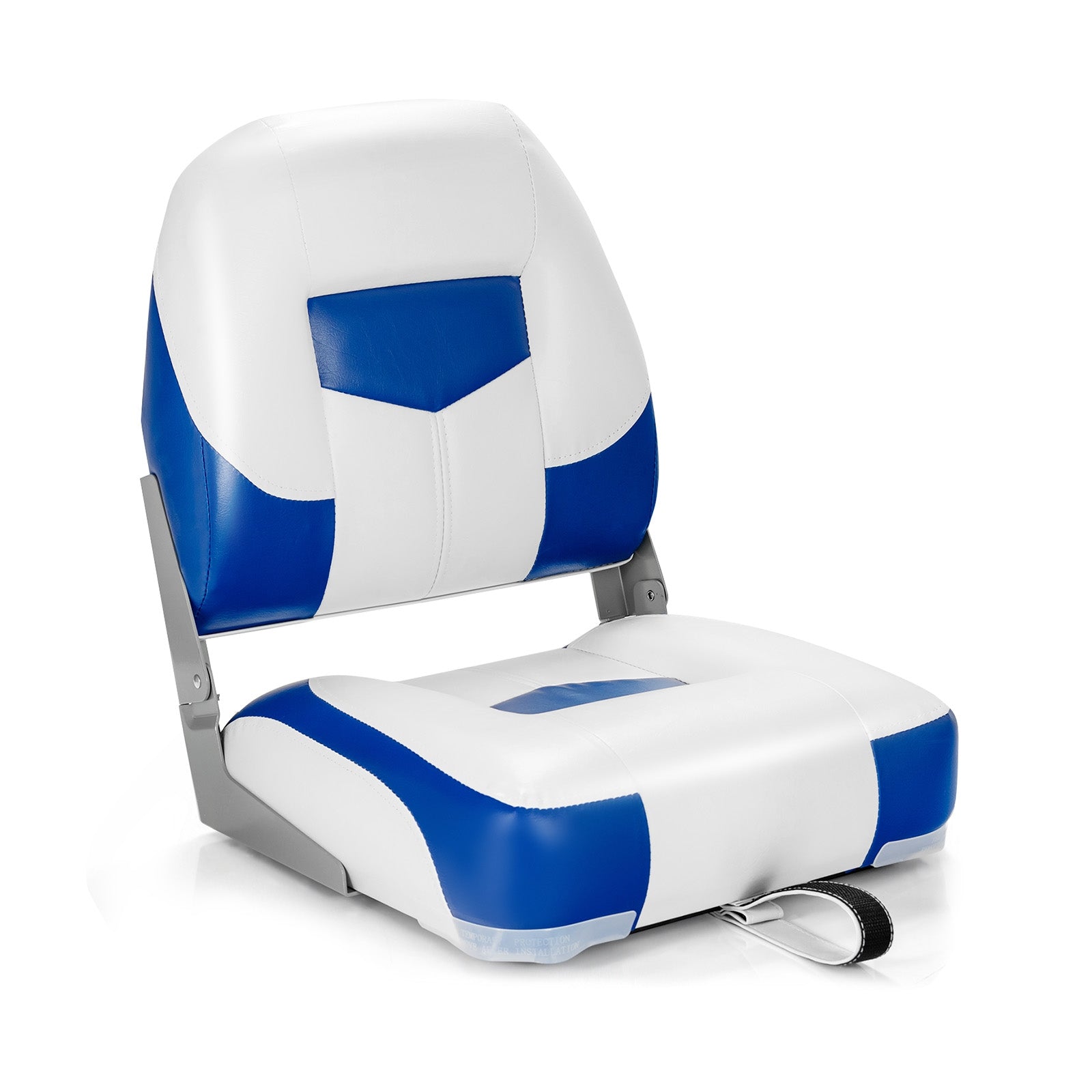 Set of 2 Folding Low Back Fishing Boat Seat with Stainless Steel Screws, Blue Swimming at Gallery Canada