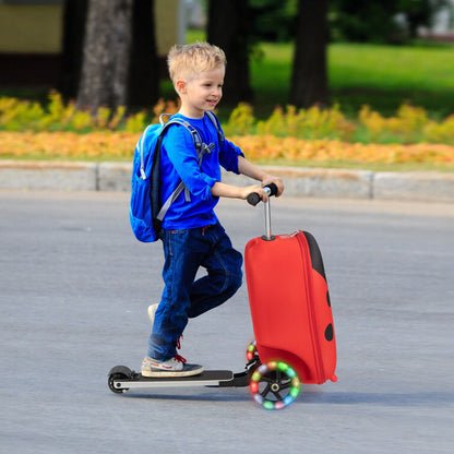 Hardshell Ride-on Suitcase Scooter with LED Flashing Wheels, Red - Gallery Canada