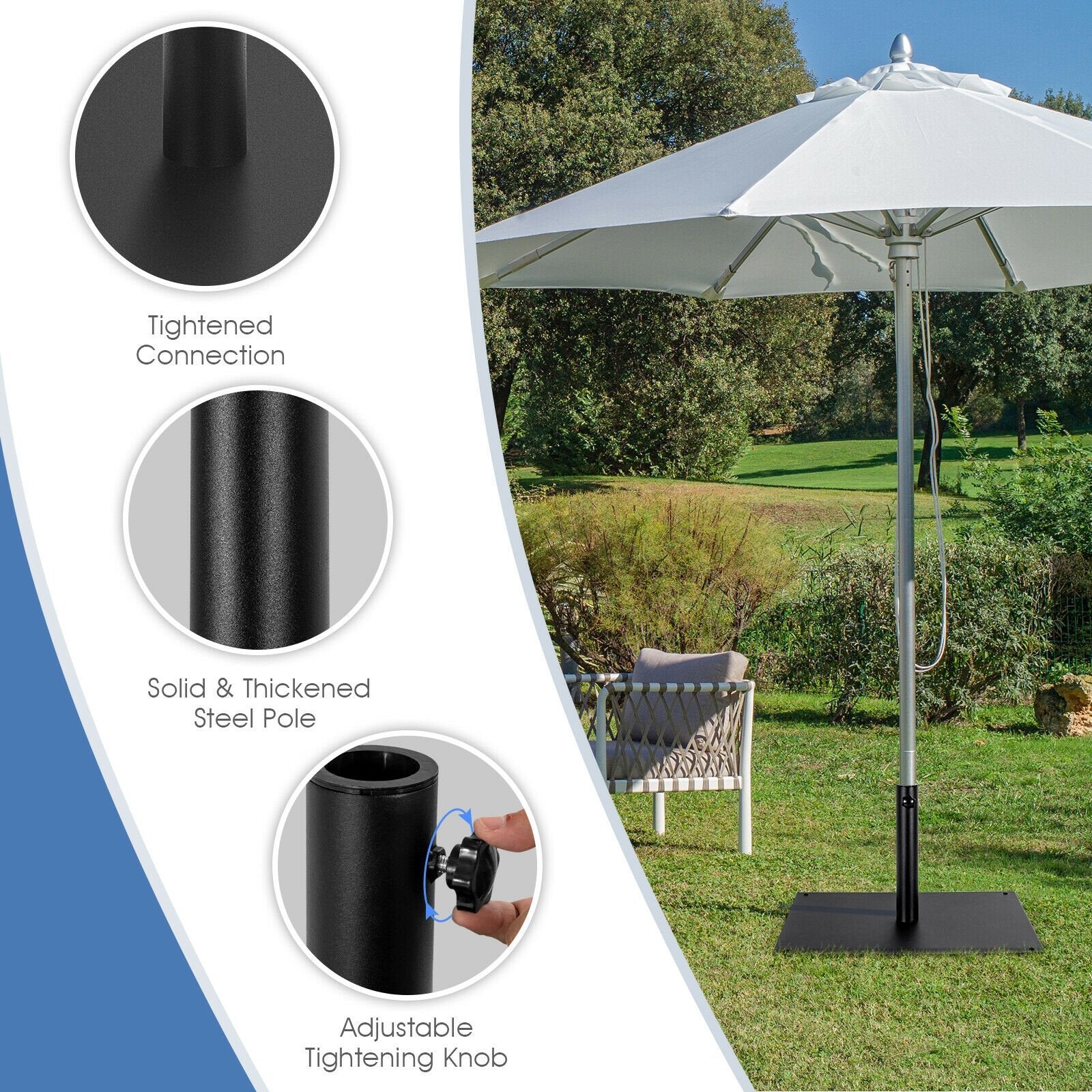 42 LBS Weighted 25 Inch Square Patio Umbrella Base Outdoor Umbrella Bases   at Gallery Canada