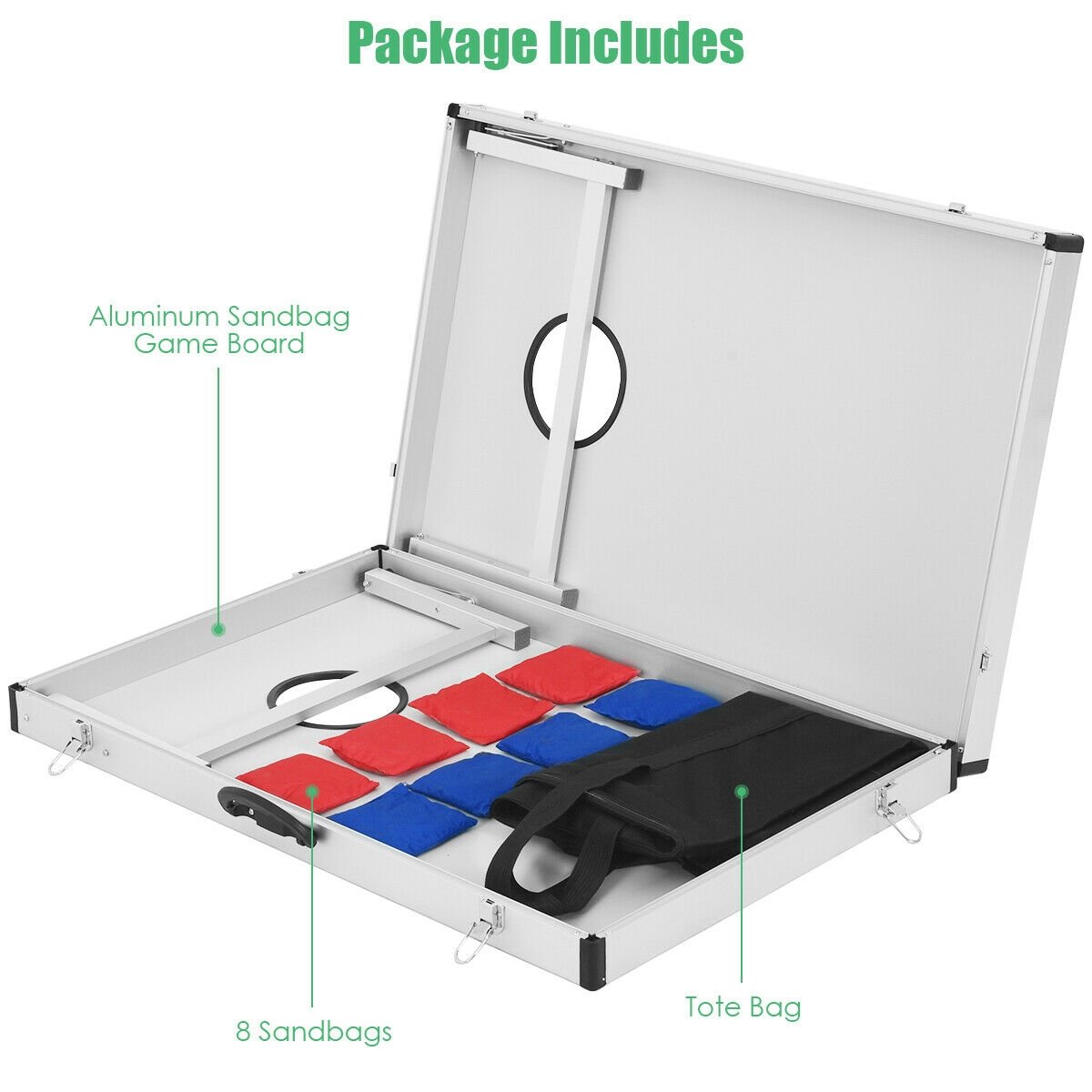 Cornhole Set with Foldable Design and Side Handle Lawn Games at Gallery Canada