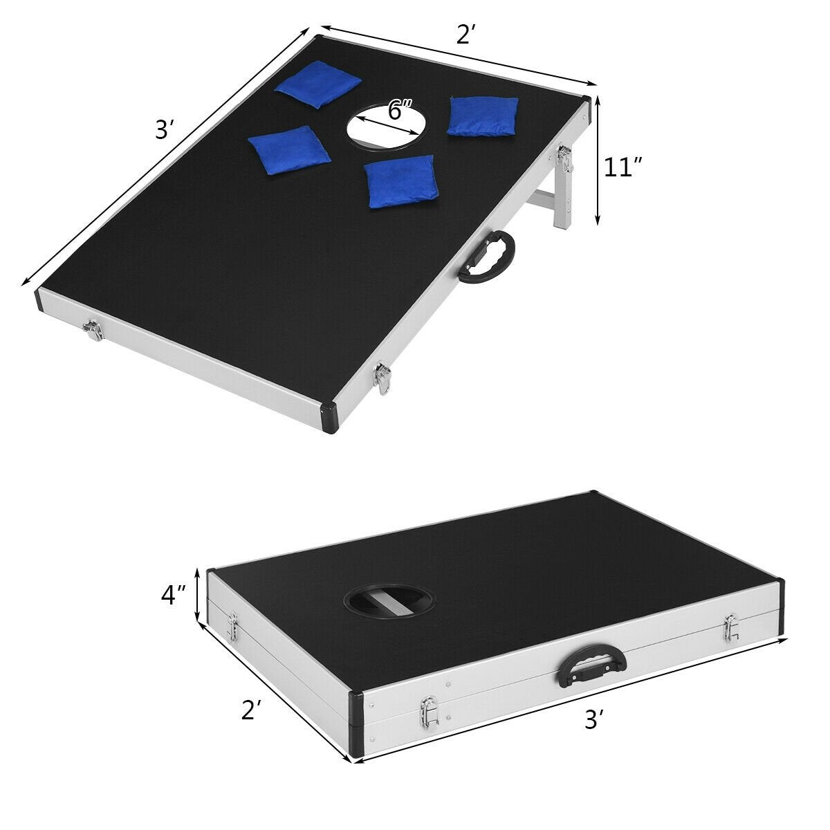 Cornhole Set with Foldable Design and Side Handle Lawn Games at Gallery Canada