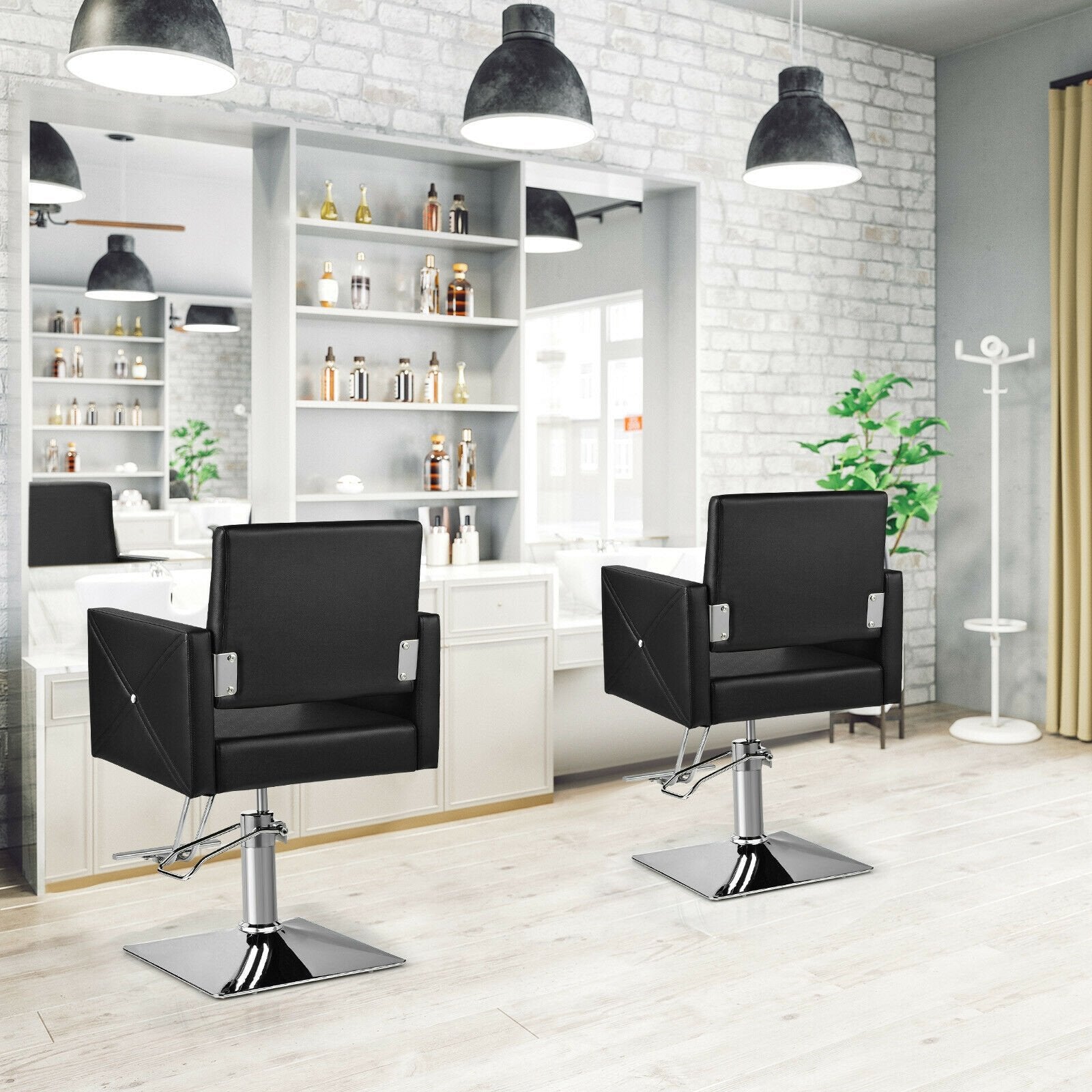 Salon Chair for Hair Stylist with Adjustable Swivel Hydraulic, Black Spa & Salon   at Gallery Canada