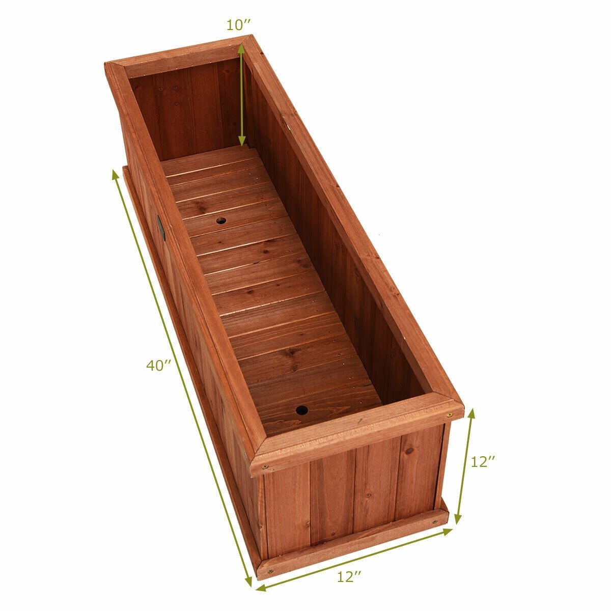 Wooden Decorative Planter Box for Garden Yard and Window , Brown Raised Garden Beds   at Gallery Canada