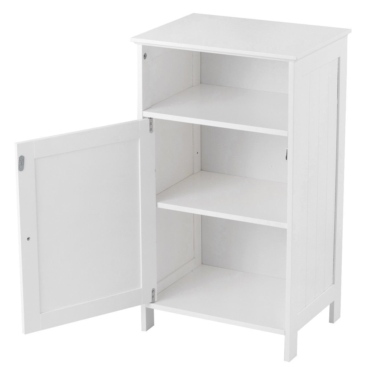 Bathroom Freestanding  Adjustable Shelf Floor Storage Cabinet, White Floor Cabinets   at Gallery Canada