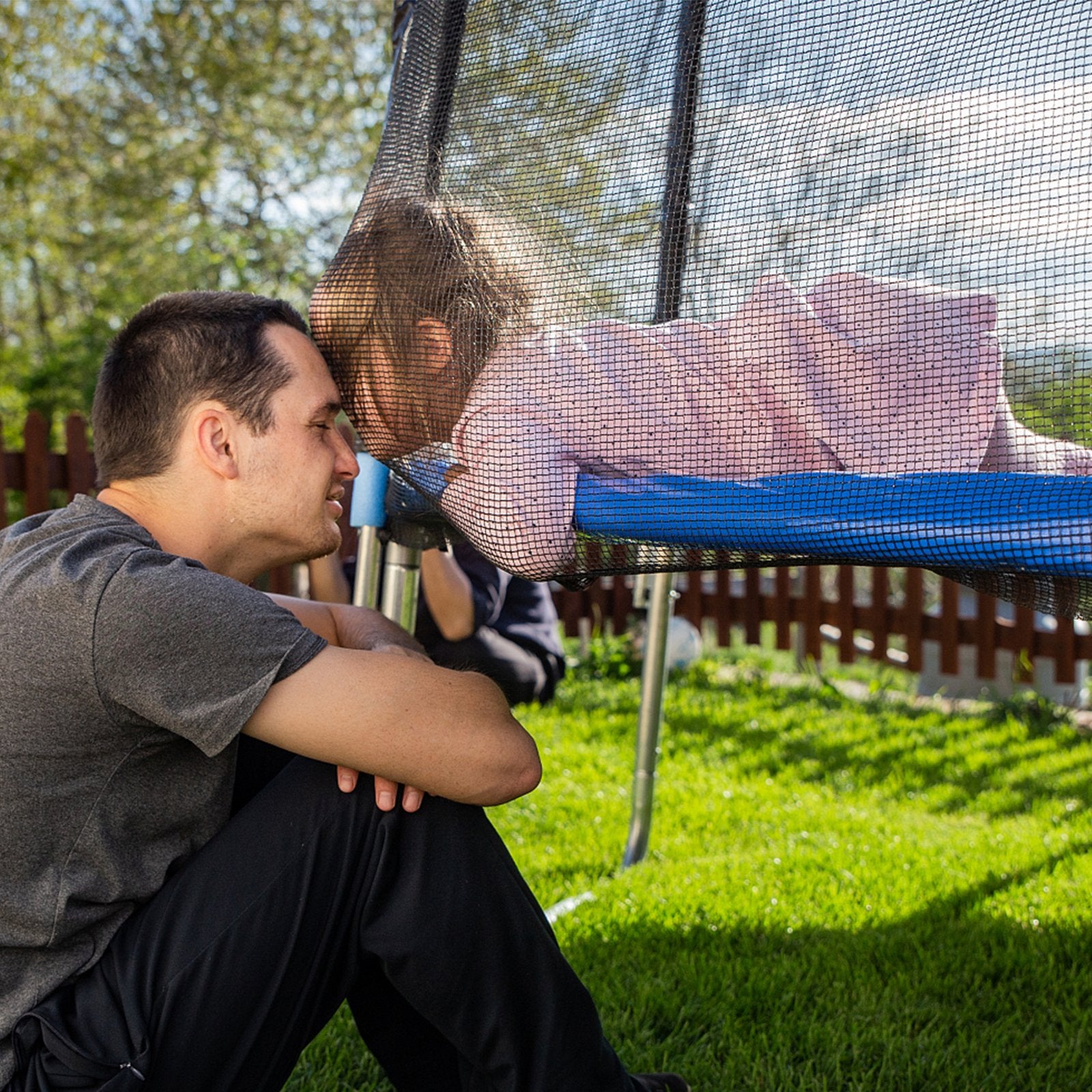 Trampoline Replacement Protection Enclosure Net with Zipper-12 ft, Black Trampoline Accessories   at Gallery Canada