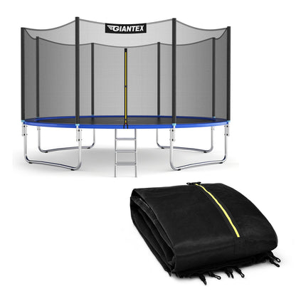 Trampoline Replacement Protection Enclosure Net with Zipper-12 ft, Black Trampoline Accessories   at Gallery Canada