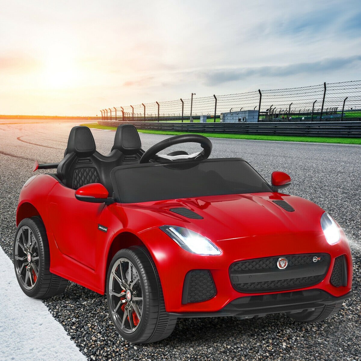 12V Jaguar F-Type SVR Licensed Kids Ride On Car, Red Powered Ride On Toys   at Gallery Canada