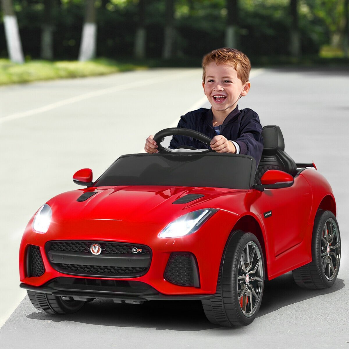 12V Jaguar F-Type SVR Licensed Kids Ride On Car, Red Powered Ride On Toys   at Gallery Canada