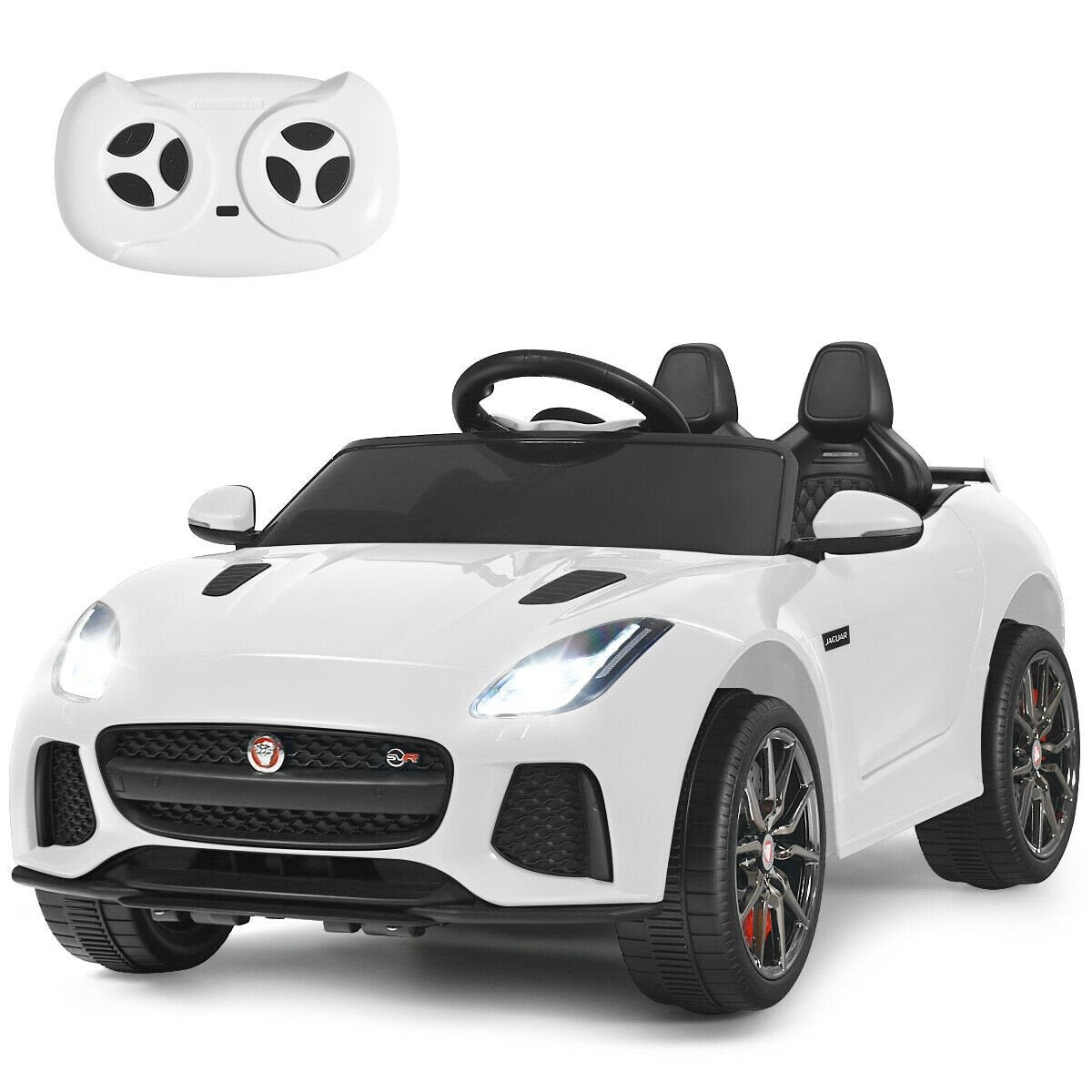 12V Jaguar F-Type SVR Licensed Kids Ride On Car, White Powered Ride On Toys   at Gallery Canada