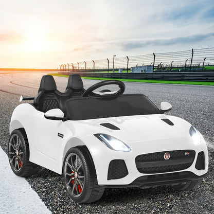 12V Jaguar F-Type SVR Licensed Kids Ride On Car, White Powered Ride On Toys   at Gallery Canada