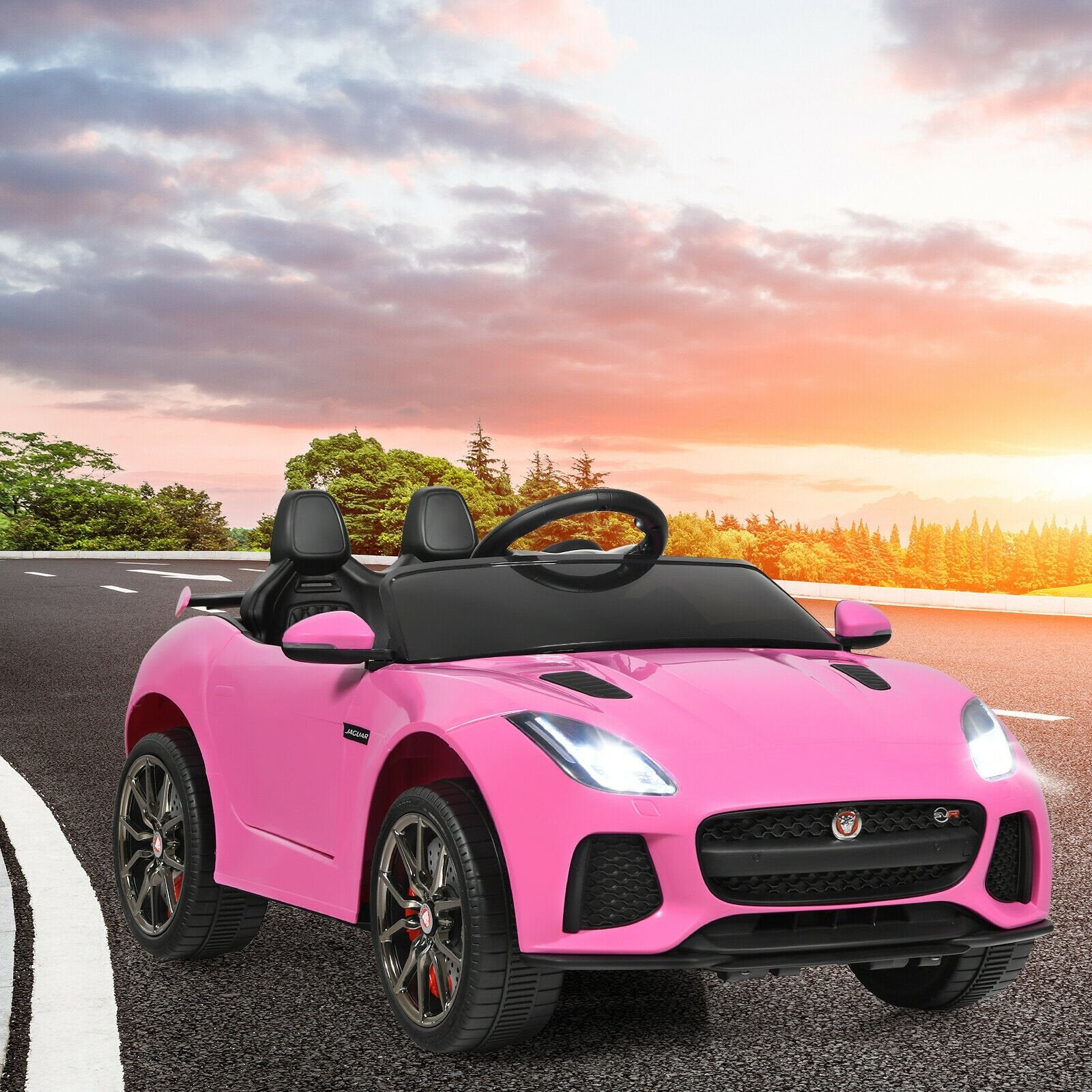 12V Jaguar F-Type SVR Licensed Kids Ride On Car, Pink Powered Ride On Toys   at Gallery Canada