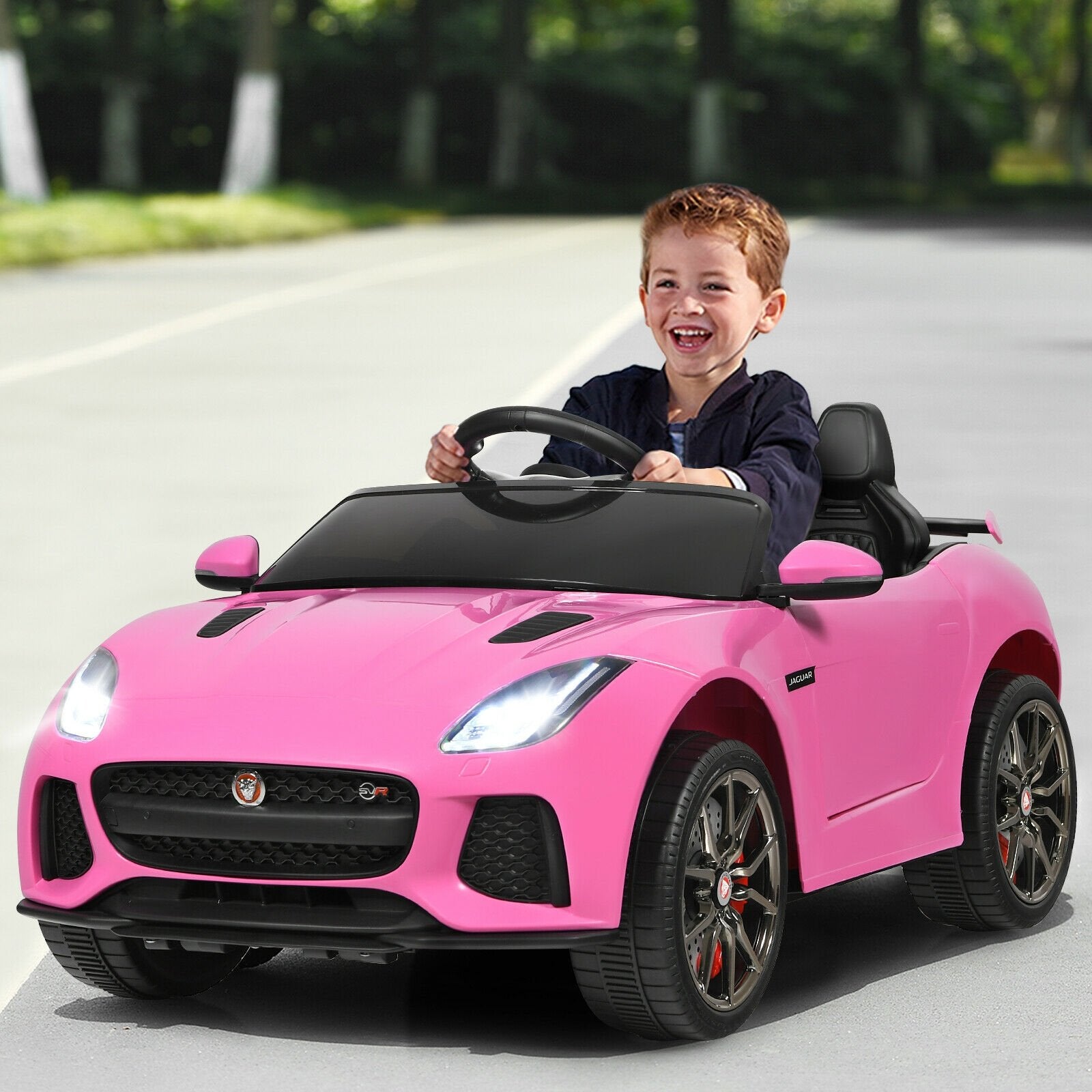 12V Jaguar F-Type SVR Licensed Kids Ride On Car, Pink Powered Ride On Toys   at Gallery Canada