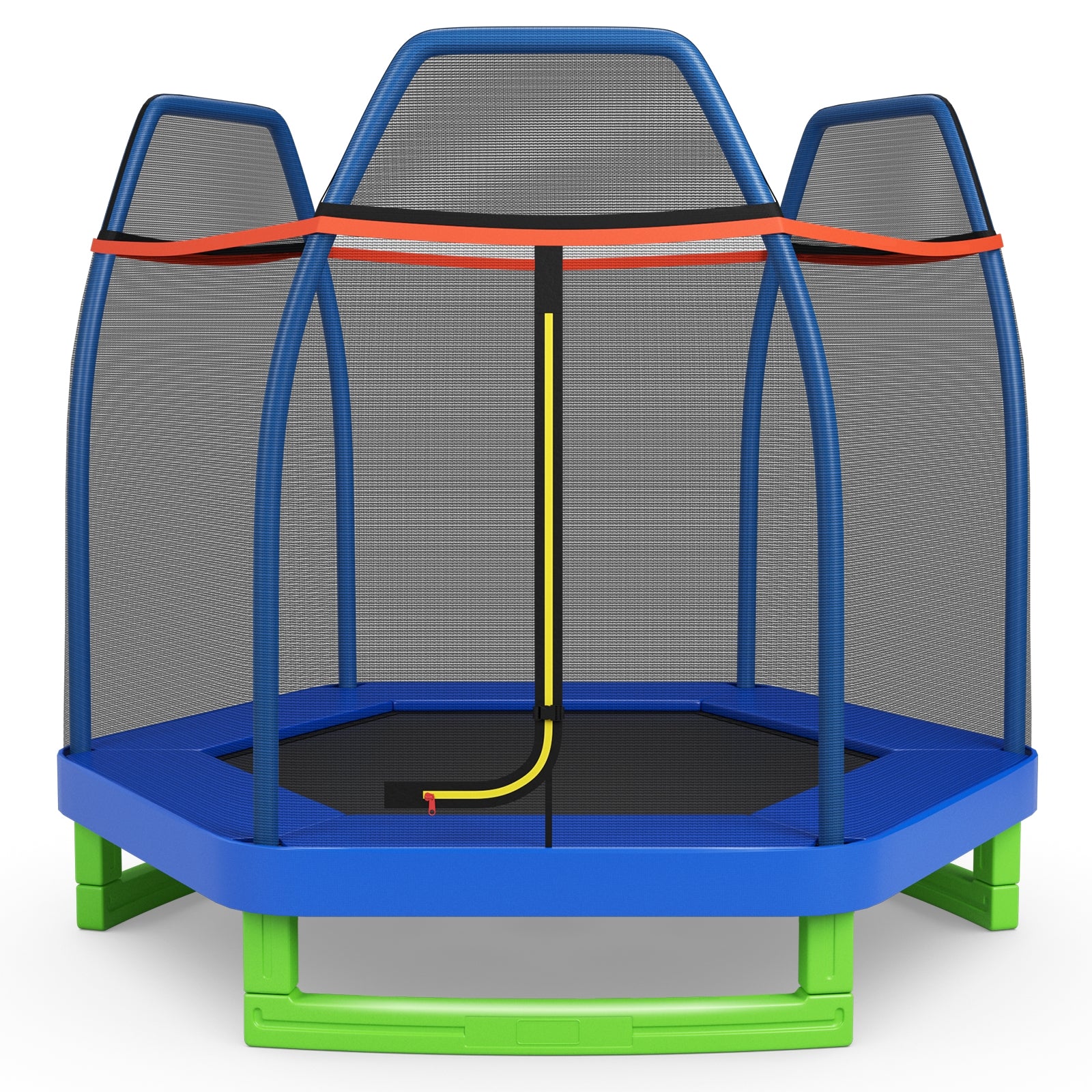 7 Ft Kids Trampoline W/ Safety Enclosure Net, Blue Trampolines Blue  at Gallery Canada