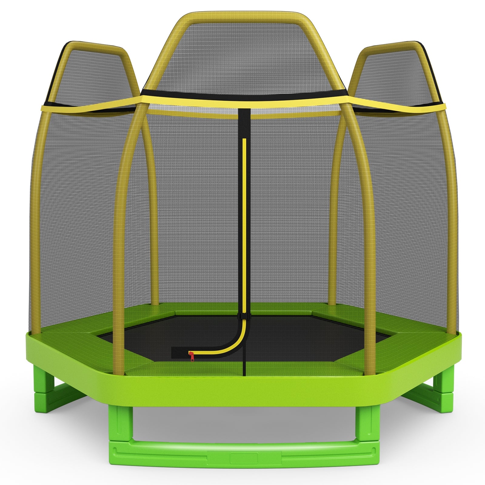 7FT Kids Trampoline with Safety Enclosure Net, Green Trampolines Green  at Gallery Canada