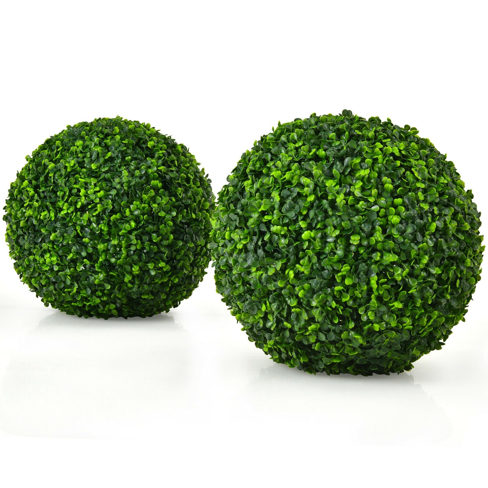 2 Pieces 15.7 Inch Artificial Boxwood Topiary Ball Tree Set, Green Faux Plants at Gallery Canada