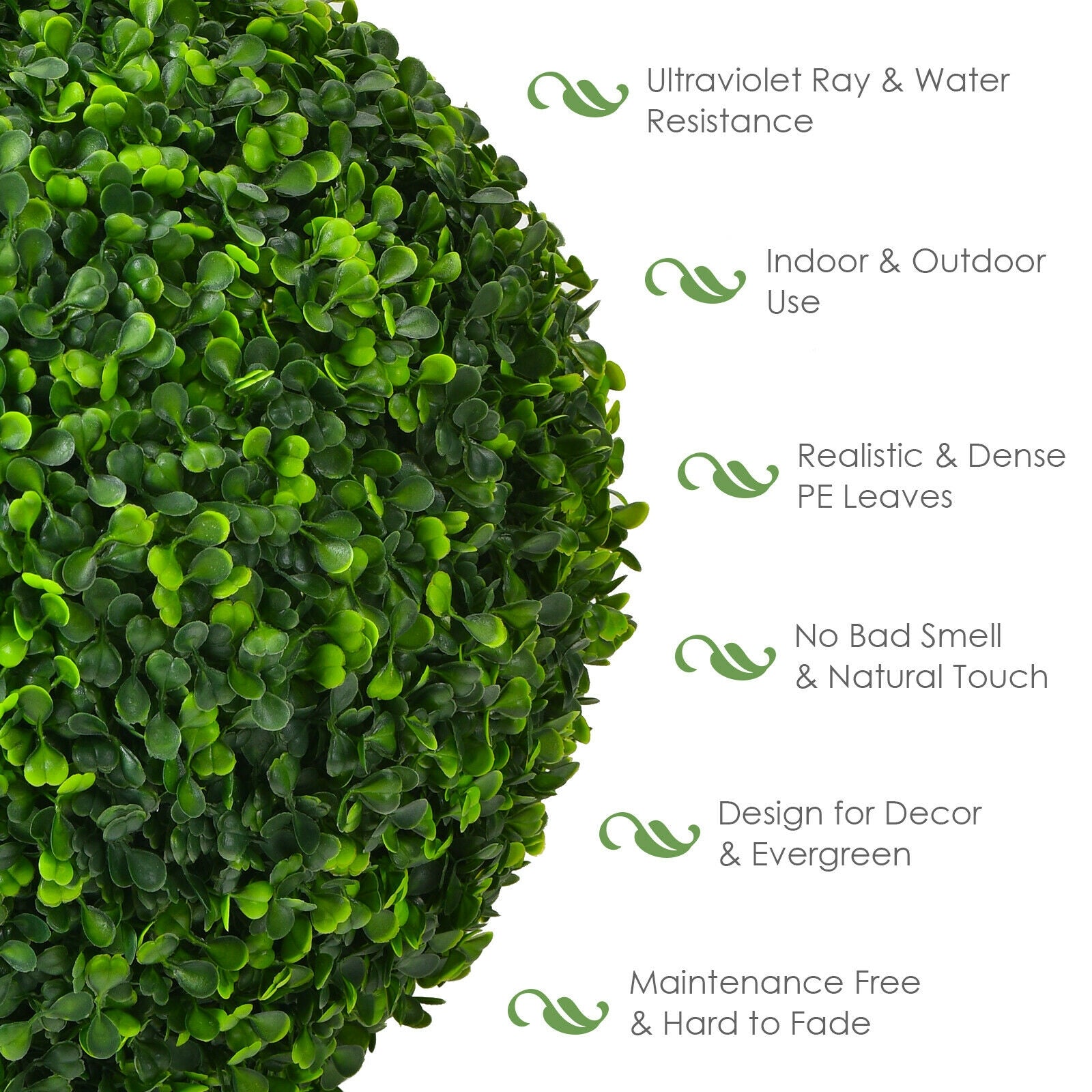 2 Pieces 15.7 Inch Artificial Boxwood Topiary Ball Tree Set, Green Faux Plants at Gallery Canada