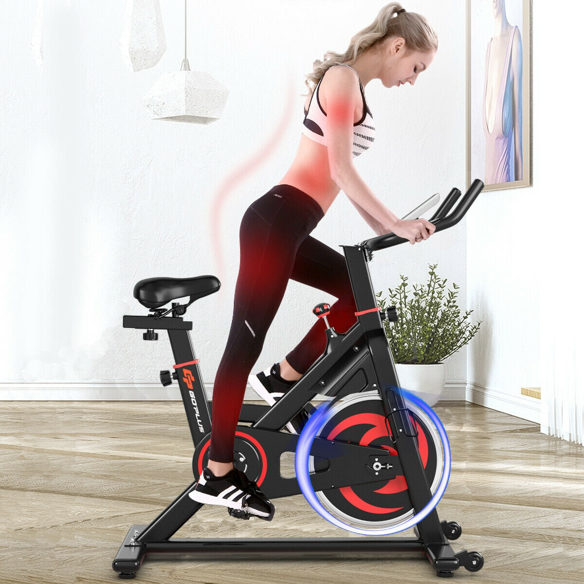 30 lbs Family Fitness Aerobic Exercise Magnetic Bicycle, Black Exercise Bikes   at Gallery Canada