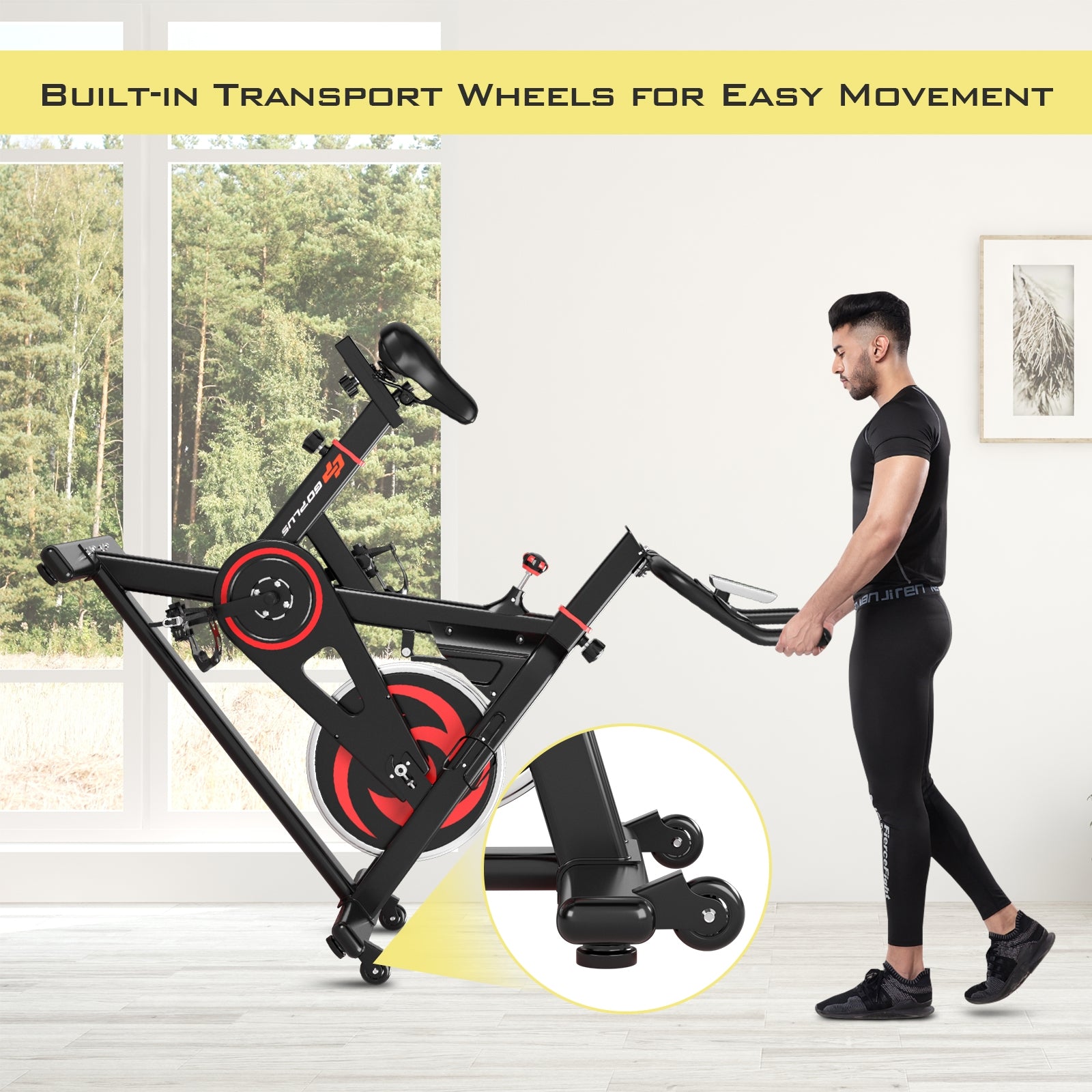 30 lbs Family Fitness Aerobic Exercise Magnetic Bicycle, Black Exercise Bikes   at Gallery Canada