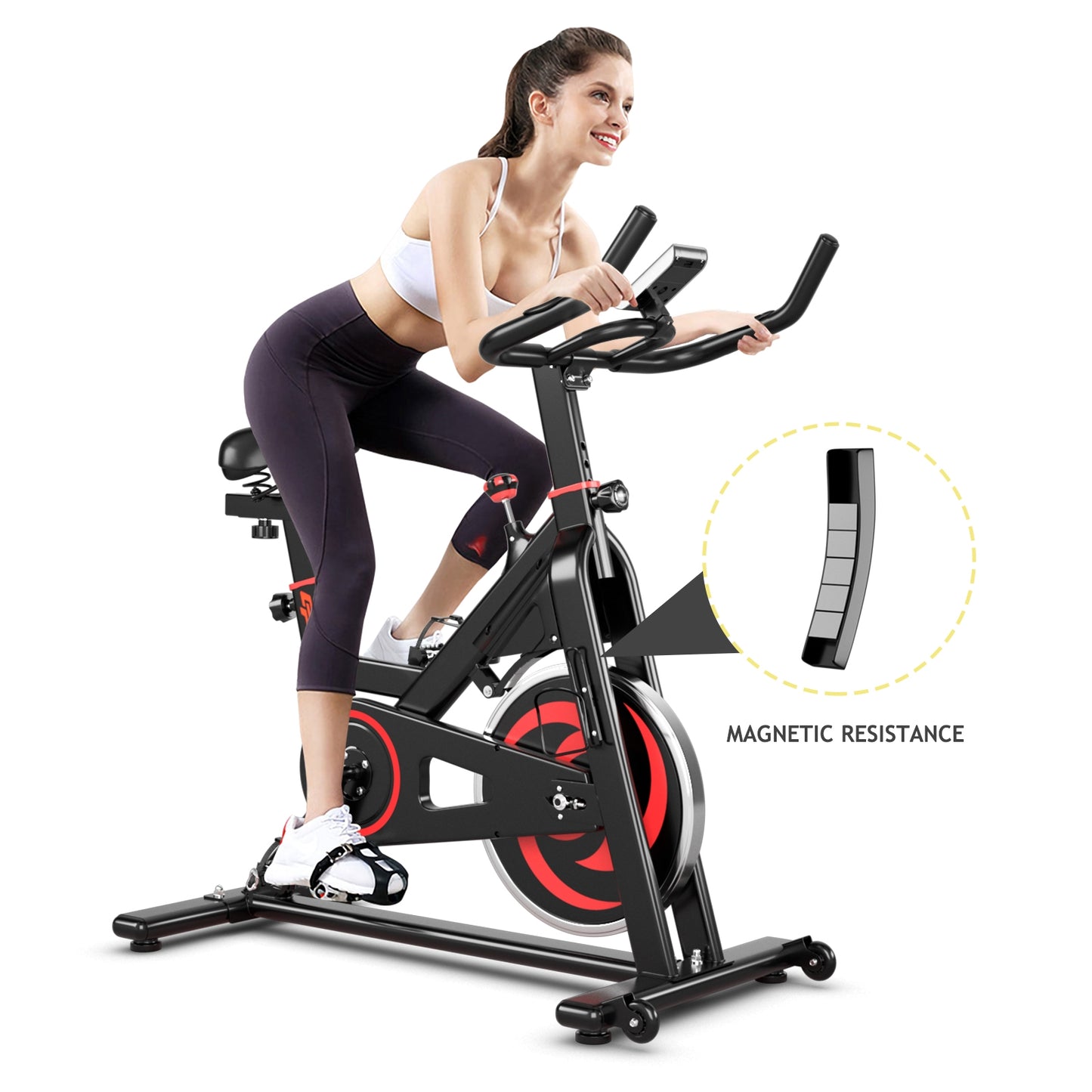 30 lbs Family Fitness Aerobic Exercise Magnetic Bicycle, Black Exercise Bikes   at Gallery Canada