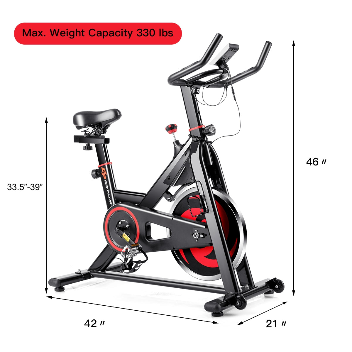 30 lbs Family Fitness Aerobic Exercise Magnetic Bicycle, Black Exercise Bikes   at Gallery Canada