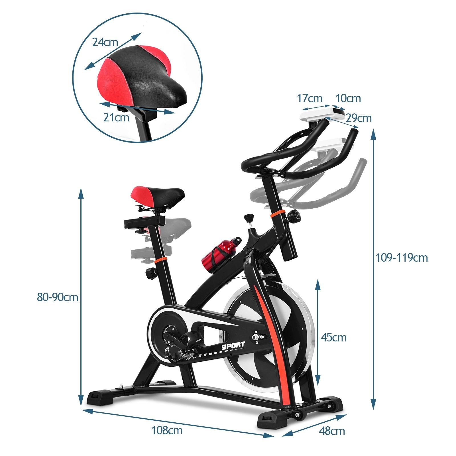 Household Adjustable Indoor Exercise Cycling Bike Trainer with Electronic Meter, Black Exercise Bikes at Gallery Canada