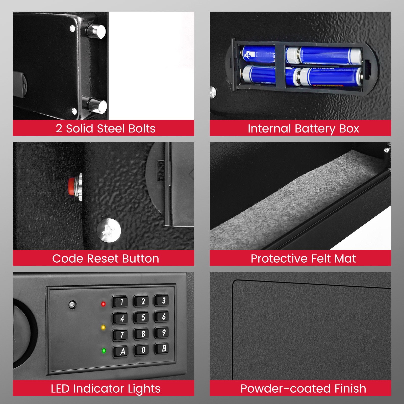 Digital Flat Recessed Wall Safe Security Lock Gun Cash Box, Black Safe Box   at Gallery Canada