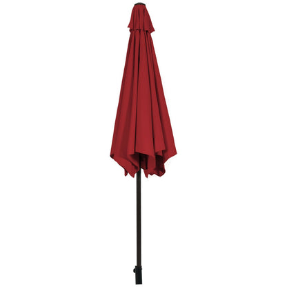 9FT Patio Umbrella Patio Market Steel Tilt W/ Crank Outdoor Yard Garden, Burgundy - Gallery Canada