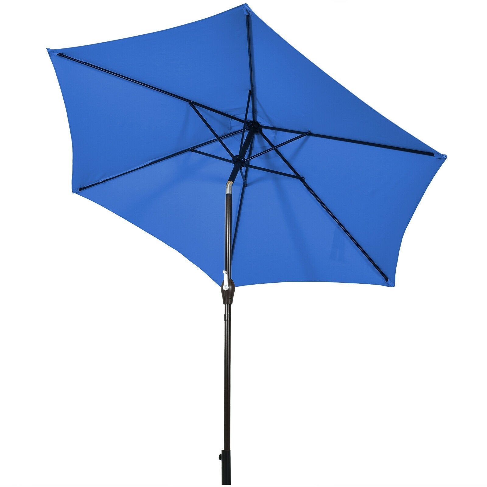 9ft Patio Market Table Umbrella with Push Button Tilt and Crank, Blue Outdoor Umbrellas   at Gallery Canada