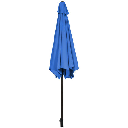 9ft Patio Market Table Umbrella with Push Button Tilt and Crank, Blue Outdoor Umbrellas   at Gallery Canada