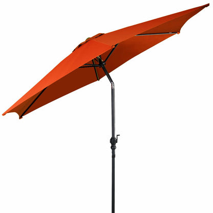 9ft Patio Market Table Umbrella with Push Button Tilt and Crank, Orange Outdoor Umbrellas   at Gallery Canada