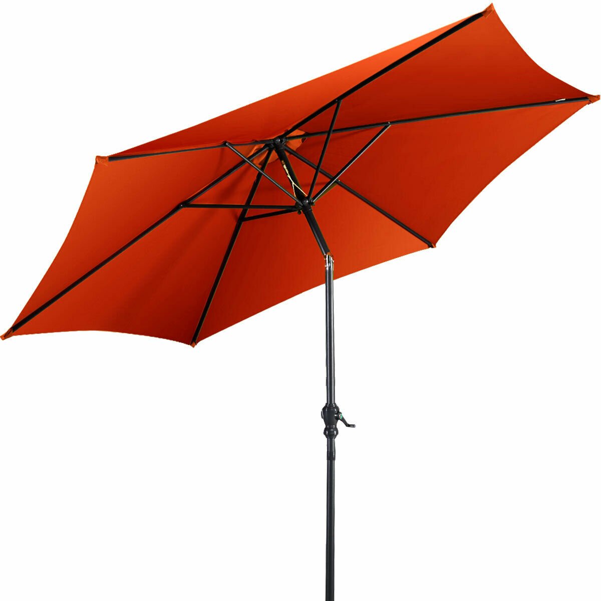 9ft Patio Market Table Umbrella with Push Button Tilt and Crank, Orange Outdoor Umbrellas   at Gallery Canada