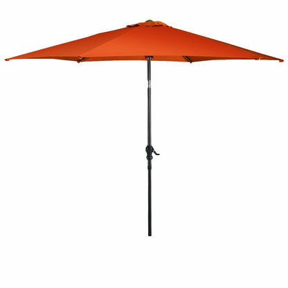 9ft Patio Market Table Umbrella with Push Button Tilt and Crank, Orange Outdoor Umbrellas   at Gallery Canada