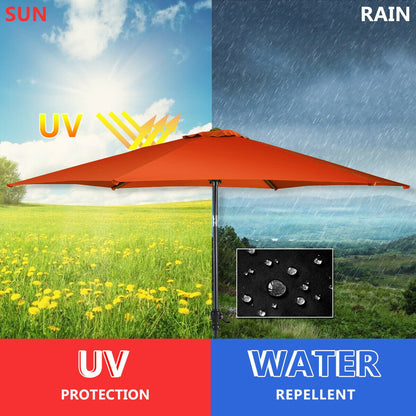 9ft Patio Market Table Umbrella with Push Button Tilt and Crank, Orange Outdoor Umbrellas   at Gallery Canada