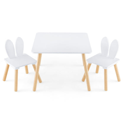 3 Pieces Kids Table and Chairs Set for Arts Crafts Snack Time, White Kids Table & Chair Sets   at Gallery Canada