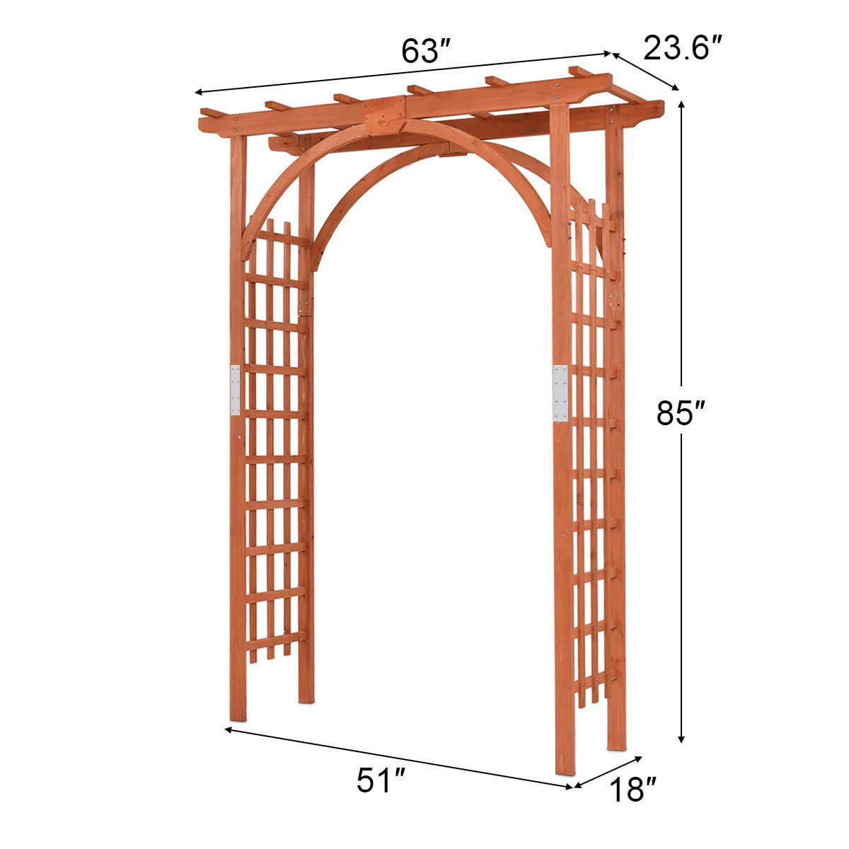 Garden Archway Arch Lattice Trellis Pergola for Climbing Plants and Outdoor Wedding Bridal Decor, Brown Outdoor Decor   at Gallery Canada