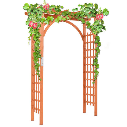 Garden Archway Arch Lattice Trellis Pergola for Climbing Plants and Outdoor Wedding Bridal Decor, Brown Outdoor Decor   at Gallery Canada