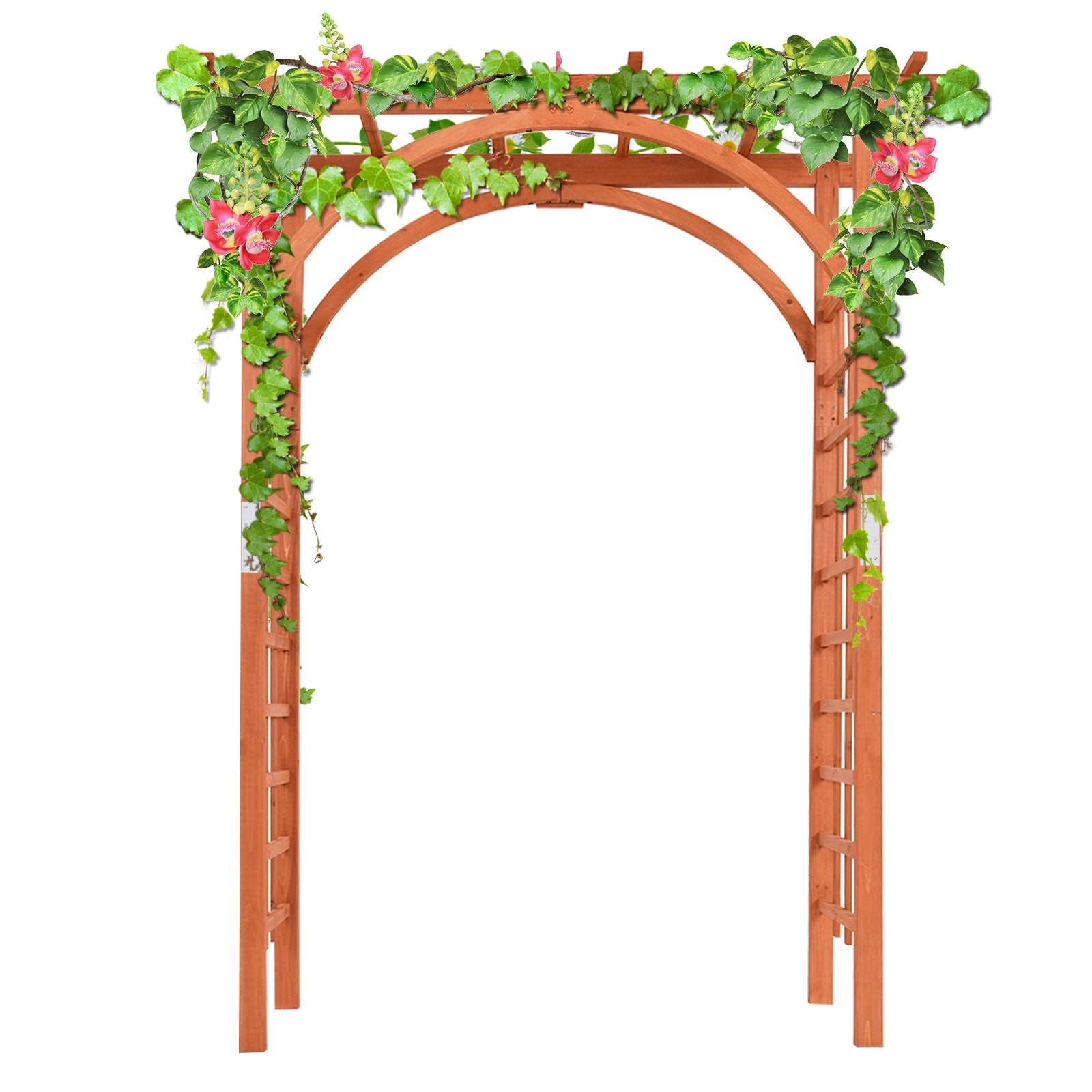 Garden Archway Arch Lattice Trellis Pergola for Climbing Plants and Outdoor Wedding Bridal Decor, Brown Outdoor Decor   at Gallery Canada