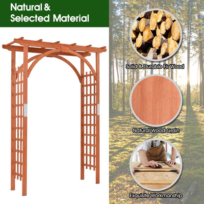 Garden Archway Arch Lattice Trellis Pergola for Climbing Plants and Outdoor Wedding Bridal Decor, Brown Outdoor Decor   at Gallery Canada