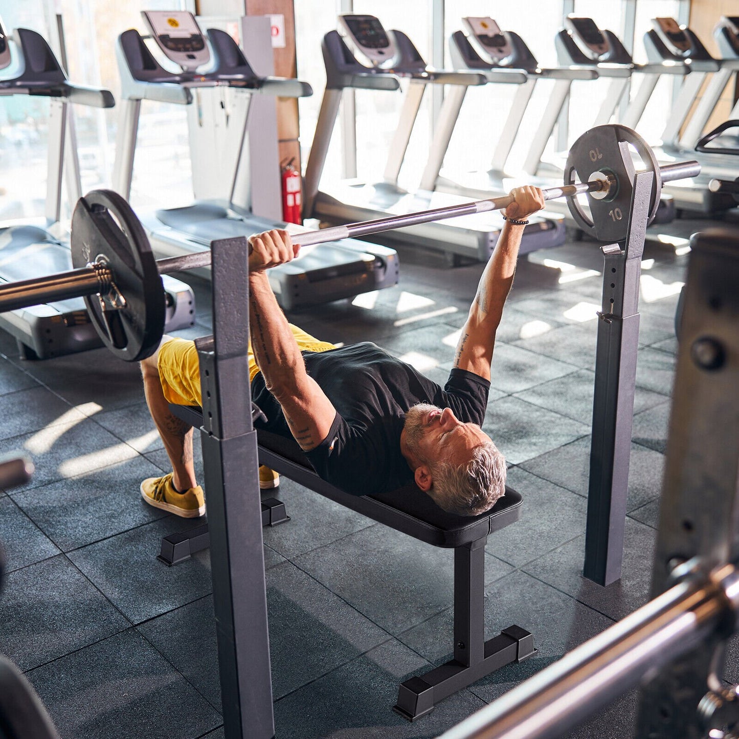 Flat Weight Bench 660 LBS Heavy Duty Strength Training Bench, Black Benches Racks & Bars   at Gallery Canada