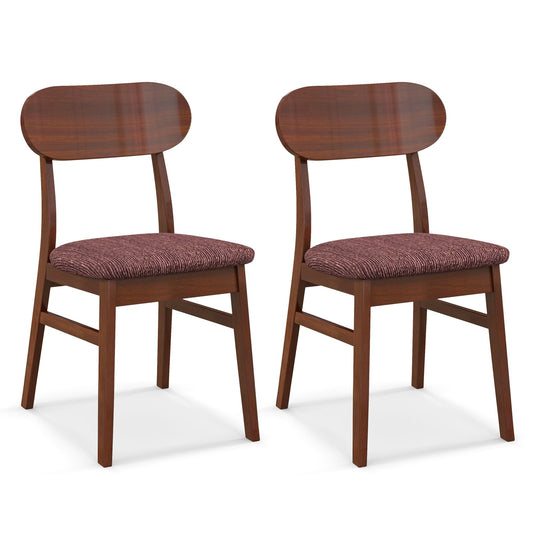 Set of 2 Mid-Century Wooden Dining Chairs, Espresso - Gallery Canada