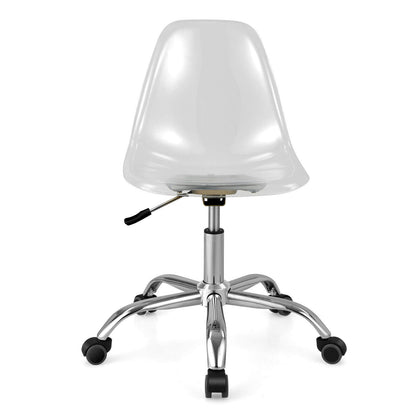 Swivel Acrylic Armless Adjustable Height Office Chair, Transparent Armless Chairs   at Gallery Canada