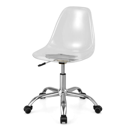 Swivel Acrylic Armless Adjustable Height Office Chair, Transparent Armless Chairs   at Gallery Canada