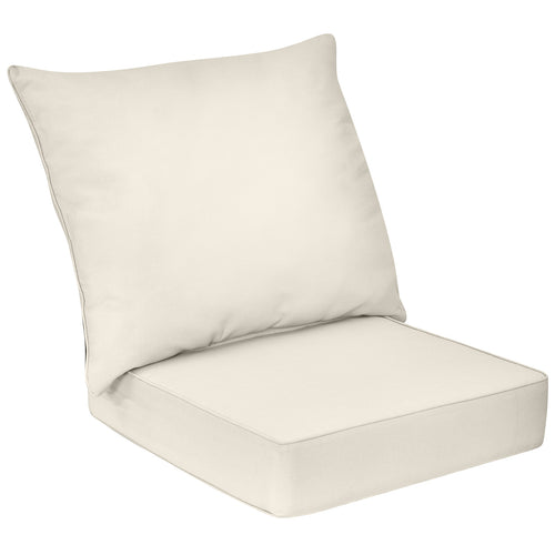 Deep Seat Chair Cushion Pads Set with Rope Belts for Indoor and Outdoor, Beige