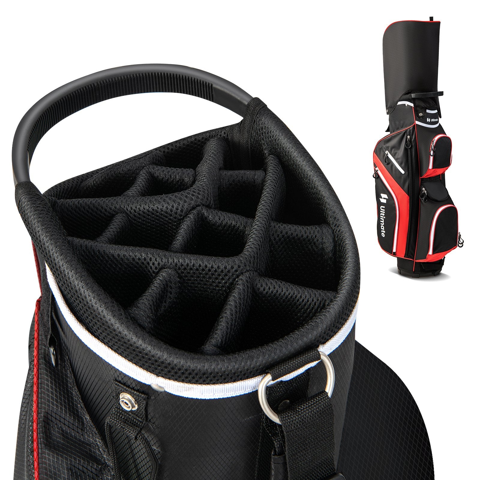 Golf Cart Bag with 14 Way Top Dividers, Red Golf   at Gallery Canada