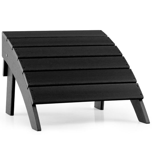 Adirondack Folding Ottoman with All Weather HDPE, Black - Gallery Canada