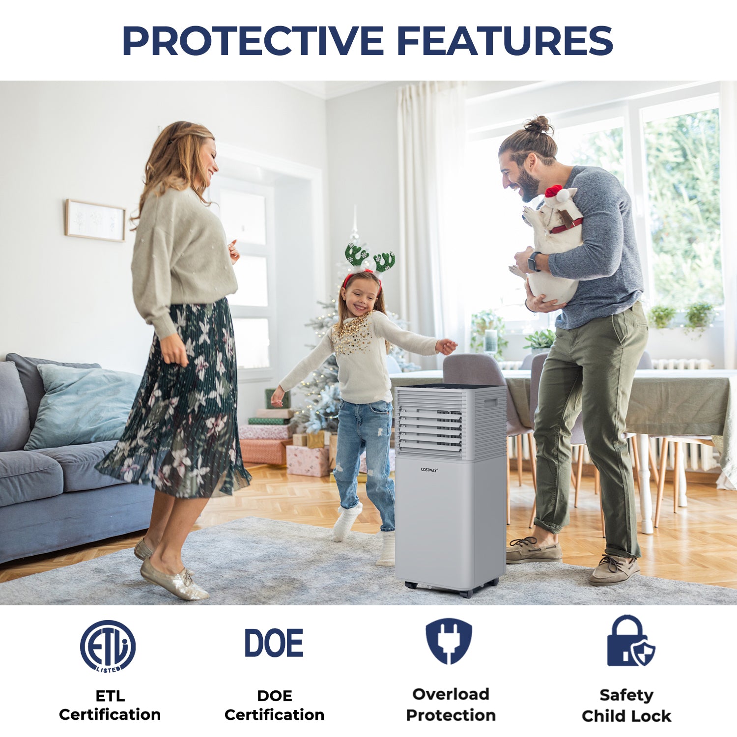 10000 BTU Air Cooler with Fan and Dehumidifier Mode, Gray Portable Air Conditioners at Gallery Canada