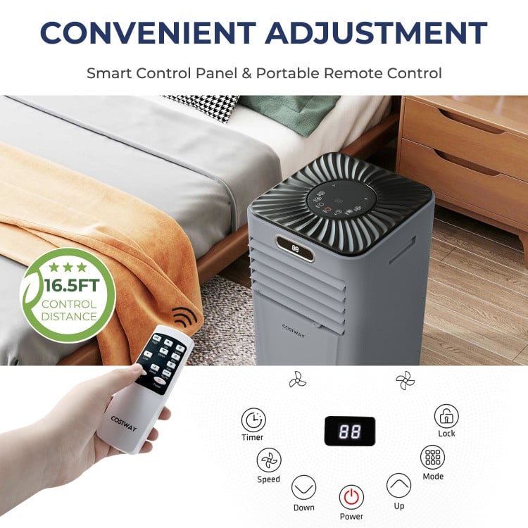 10000 BTU Portable Air Conditioner with Remote Control, Gray - Gallery Canada