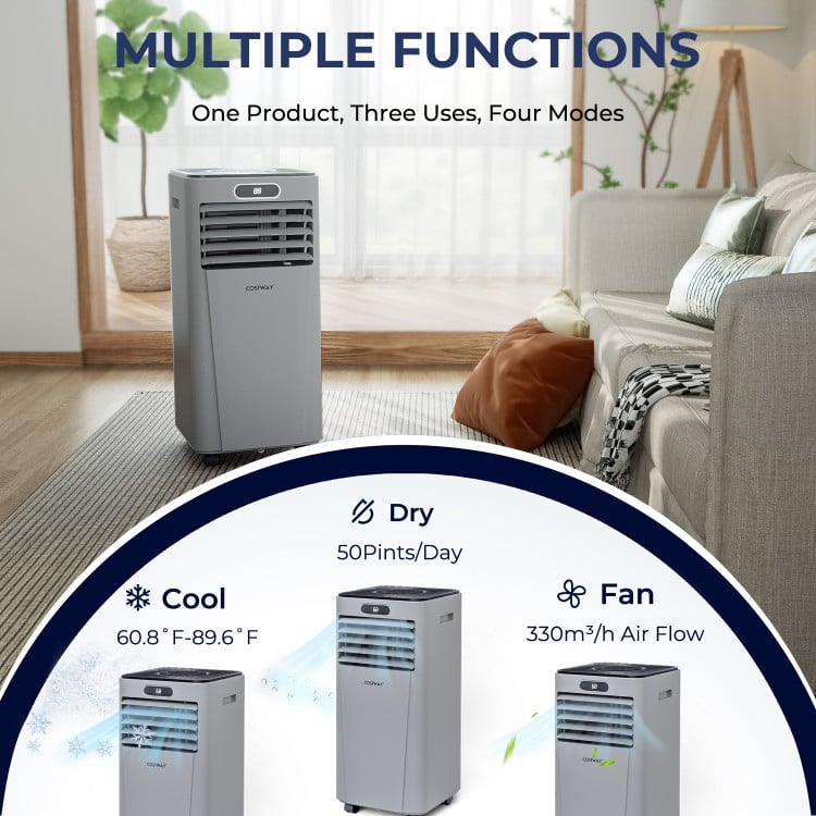 10000 BTU Portable Air Conditioner with Remote Control, Gray Air Conditioners   at Gallery Canada