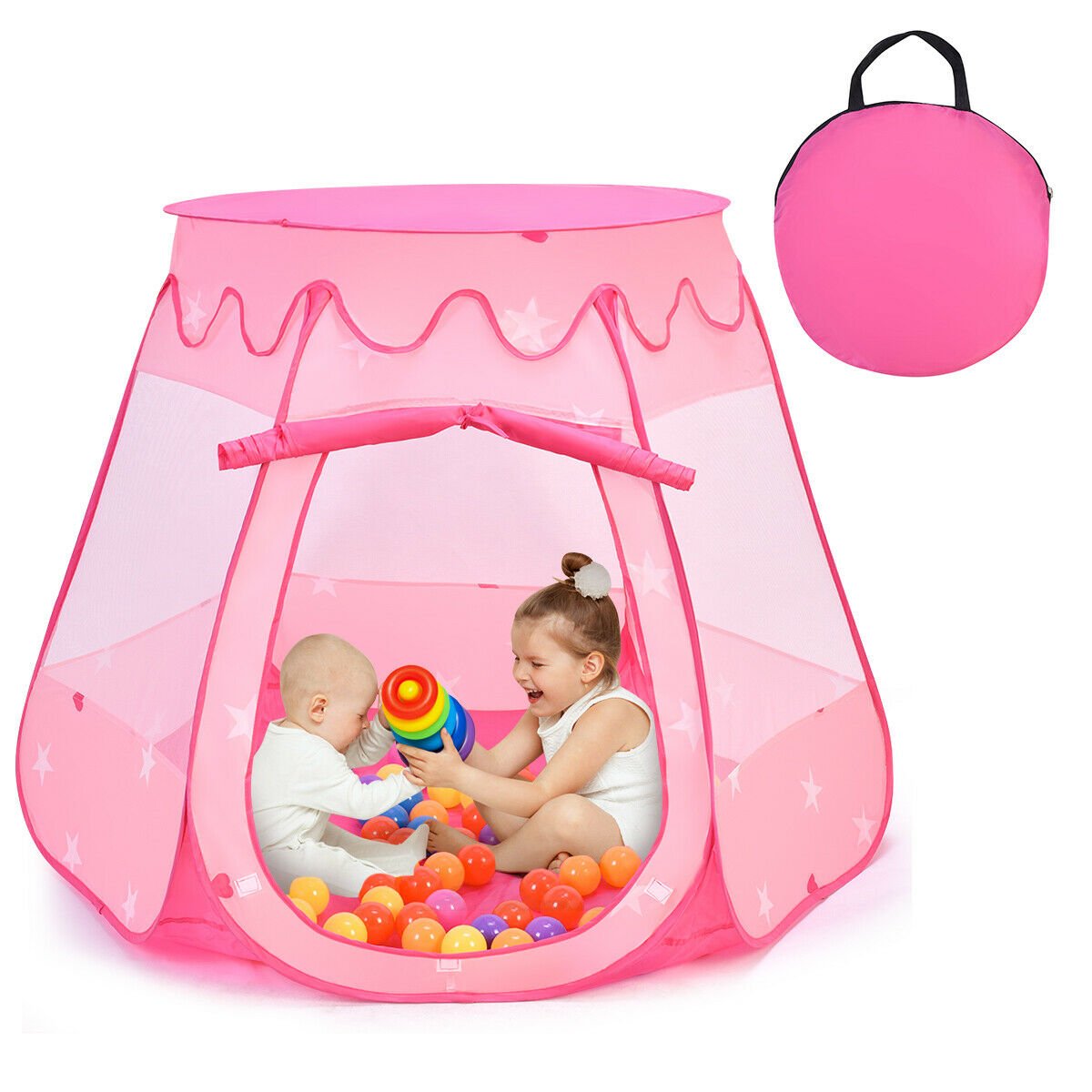 Pink Portable Kid Play House Play Tent with 100 Balls, Pink Play Tents & Playhouse   at Gallery Canada